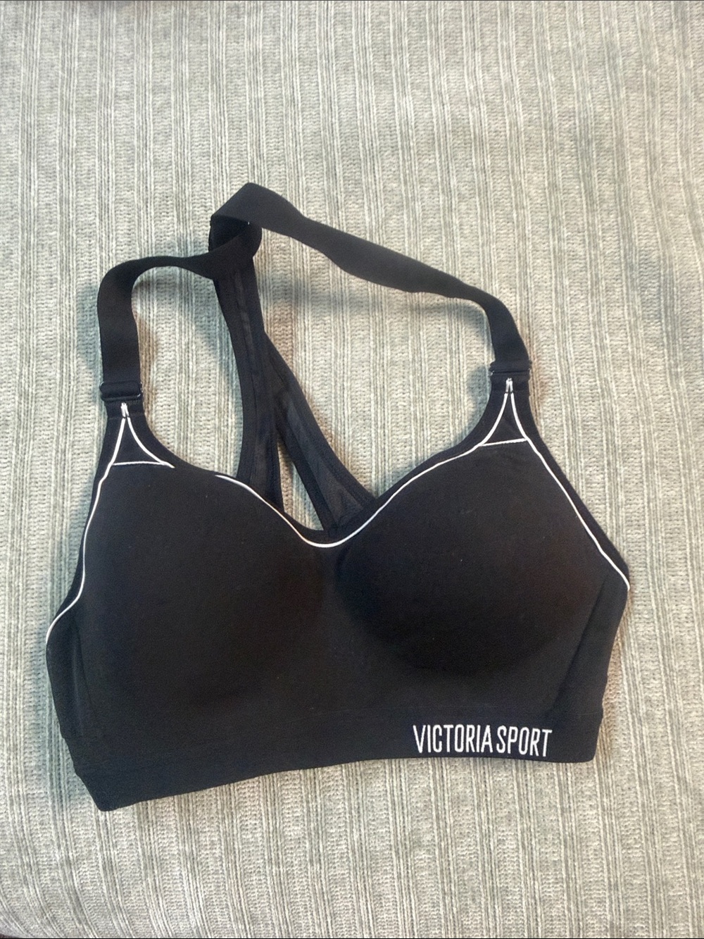 Victoria's Secret Black Sports Bra with White Trim